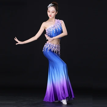 Танцевальные костюмы Дай, купальник с рыбьим хвостом, танцевальная одежда для девочек, женская одежда с павлином, Традиционная народная одежда для выступлений на сцене, Национальный танец