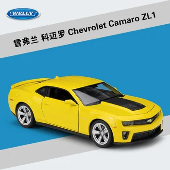 Welly1:24 Chevrolet Camaro Zl1 Corvette Z06 2017 Имитация Спортивного Автомобиля Из Сплава Модель Автомобиля Игрушка Подарочная Коллекция Мебели