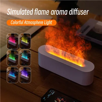 2023 Пламенный Ароматический Диффузор Увлажнитель Воздуха Ультразвуковой Холодный Туманообразователь Fogger USB Эфирное Масло Flame Lamp Difusor