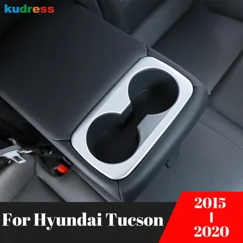 Для Hyundai Tucson 2015-2017 2018 2019 2020 Карбоновое Заднее сиденье автомобиля Держатель Стакана для Воды Рамка Отделка крышки Аксессуары для интерьера